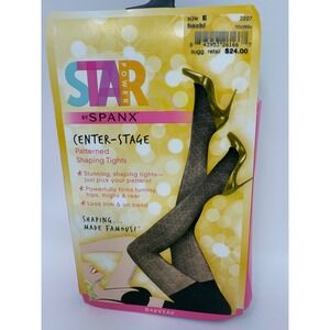 Spanx Star Power Center Stage‎ Patterned Shaping Tights Size E